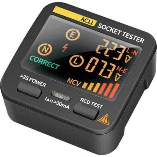 UK Plug Smart Voltage Socket Detector Digital Smart Socket Tester Ground Zero Line Phase Check Screen Display Leakage Tester