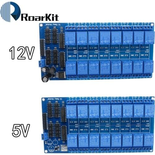 5V 12V 16 Channel Relay Module Interface Board For Arduino PIC ARM DSP PLC With Optocoupler Protection LM2576 Power