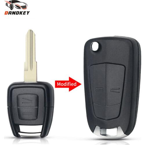 Dandkey Modified Key For Vauxhall Opel Astra Zafira Vectra H J g Omega HU46 Blade Car Flip Remote Key Shell Fob 2 Buttons