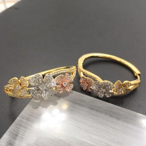 Lanyika Fashion Jewelry Graceful Bridal Clover Lovely Big Ear Loops Micro Plated Wedding Engagement Birthday Earrings Best Gift