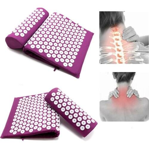 Acupuncture Massage Mat Acupressure Mat Pillow Body Back Massage Pain Relieve Relax Yourself Relaxation Cushion Bag DROP SHIP
