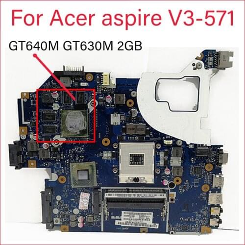 For Acer aspire V3-571 V3-571G E1-571G Laptop Motherboard HM77 DDR3 NBRZP11001 Q5WVH LA-7912P GT640M 2GB Test OK Mainboard