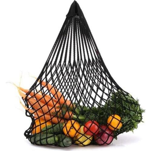 3pcs Random Color Reusable String Shopping Grocery Bag Shopper Tote Mesh Net Woven Cotton Bag