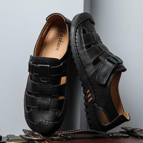 Sandals heren sport roman size herren sandalet homme men deportivas outdoor verano beach leather para cuero work zandalias for