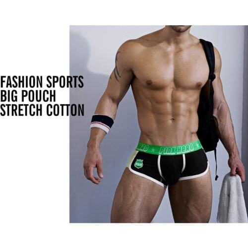 Men Sport Underwear Home Gym Shorts Running Fitness Workout Shorts Sexy Slim Fit Breathable Cotton Light Thin Boxer 4PCS/PACK