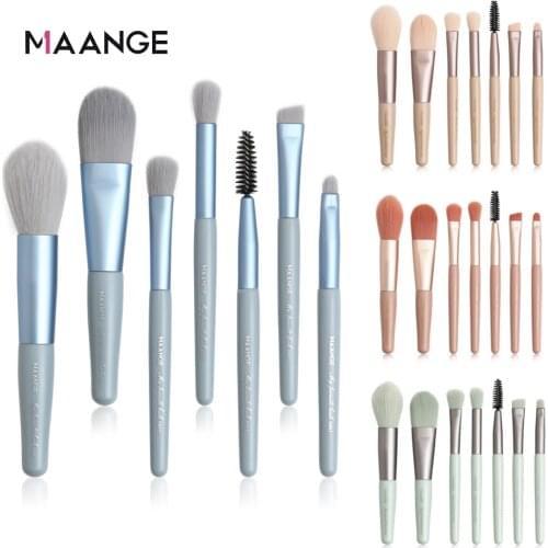 MAANGE 7 Pcspcs Professional Makeup Brushes Set Beginner Eye Shadow Lips Sculpting Brush Soft Fiber Beauty Makeup Brush
