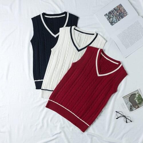 New Spring Autumn Mens Womens Sleeveless Stripes Knit Vests Pullovers V Neck Sweaters For JK School Uniform Student Clothes