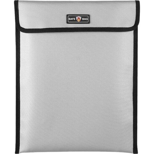 13.4 * 10.8in Fireproof Document Bag Fireproof and Waterproof Money Bag Holder Durable Safe Storage Pouch with Zipper Closure