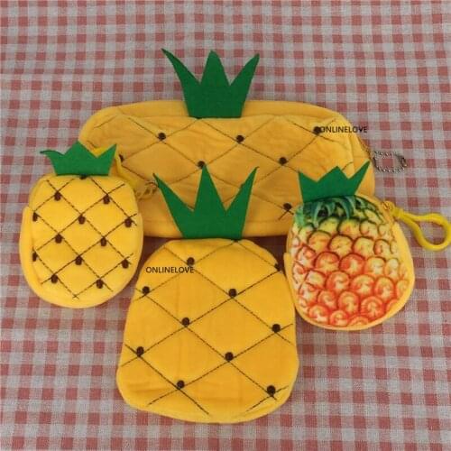 Fruit Pineapple Plush Cotton Pocket Coin Purse Wallet Pouch Case BAG