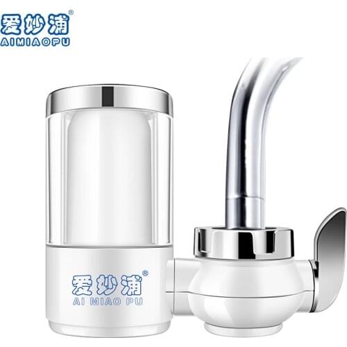 Kitchen Mini Tap Water Purifier Portable Washable Ceramic Percolator Faucet Water Filter Removal Rust Bacteria With Replacement