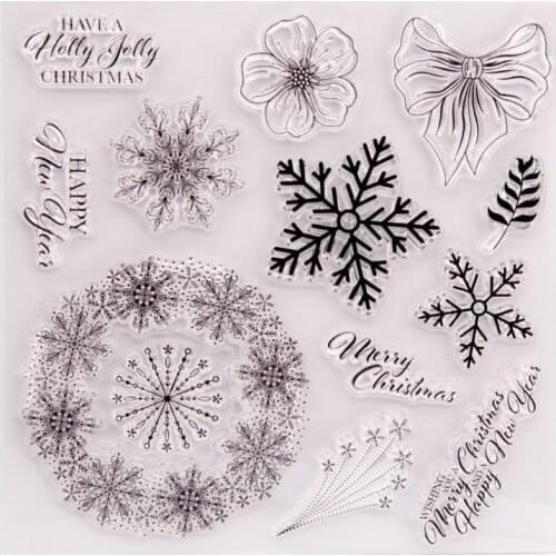 Christmas Snowflake Clear Transparent Rubber Stamp Seal For DIY Stationery Scrapbooking Card Making Album Decoroation Supplies