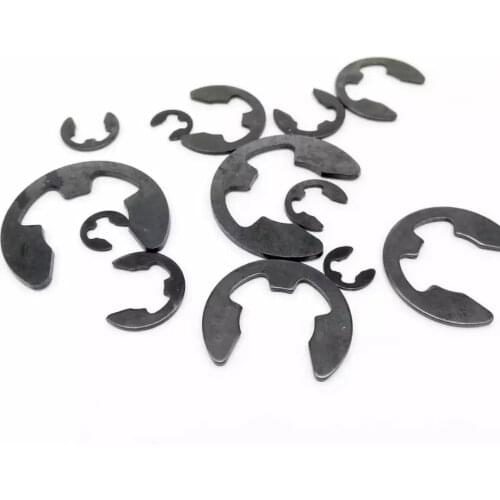 12PCS M2 M2.5 M3 M4 M5 M6 M7 M8 M12 M15 Black Steel E Clip Circlip Retaining Ring Washer for Shaft Fastener Model Rc Car