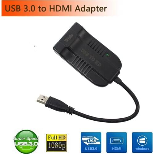 Wiistar USB 3.0 to HDMI 1080P Video Cable Adapter Converter USB to HDMI External Video Card Multi Monitor Adaptor for PC Laptop