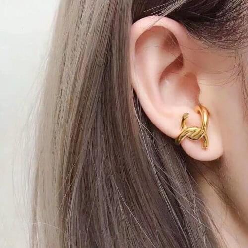 WTLTC Steampunk Twisted Non Pierced Earrings for Women High Quality Ear Cuff Earrings Punk Style Band Clip Earrings 2019 Jewelry