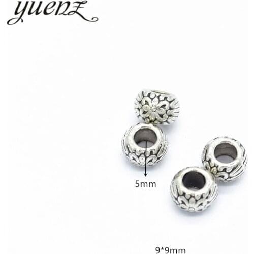 YuenZ 10pcs Antique Silver color Big Hole Beads Spacers Beads Fit European Charm Jewelry Accessories DIY Findings R149