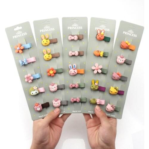 5Pcs Princess Hairpins Hair Accessories Cute Animal Bow Carrot Cloth Hair Clips Girls Boutique Headdress Birthday Gift Wholesale
