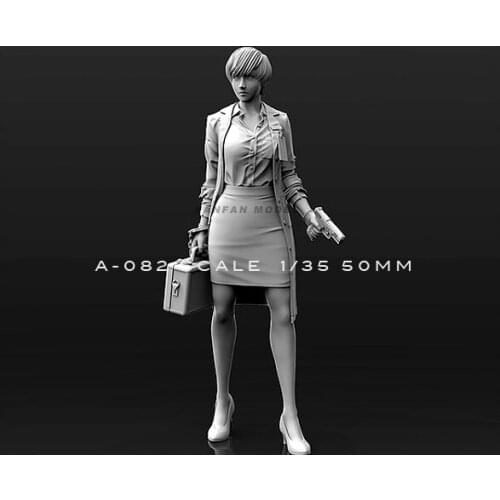 1/35(50mm) Resin model Kits Woman Beauty Self-assembled A82