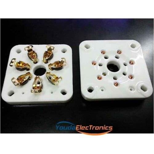 1PC 7-pin Vacuum Tube Gold plated Ceramic Sockets for 813/FU-13 5-125B