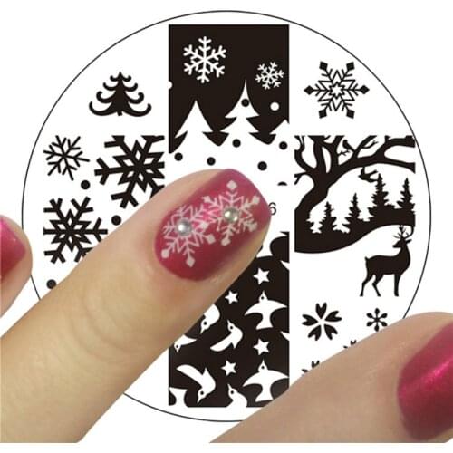 1Pc Snowflake Flower Nail Art Stripe Design Stamping Plates Abstract Lady Face Nail Stamp Templates Leaf Floral Printing Stencil