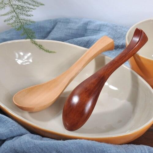 10 pieces Boutique hand spoon porridge table nanmu superba dessert spoon creative Japanese wooden spoon