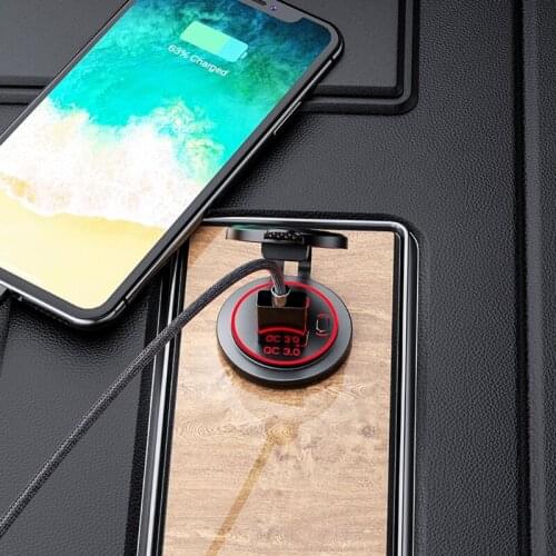 12V 24V Quick Charge 3.0 USB Type C PD Car Fast Charger with Switch Power Cable M5TE