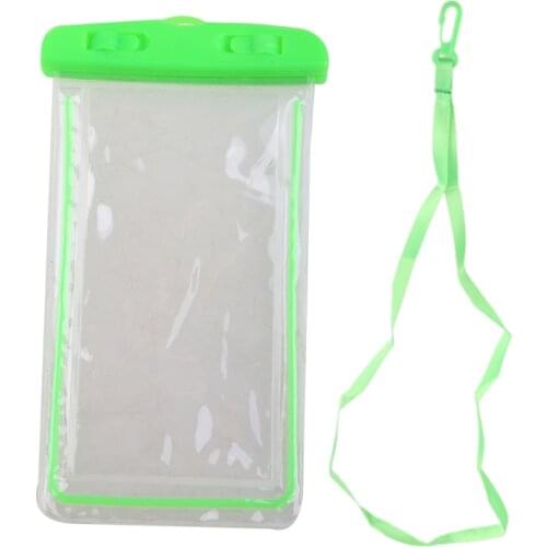 19x10.5cm Universal Luminous Waterproof Pouch Underwater Transparent Cellphone Dry Bag Portable Phone Case With Neck Strap