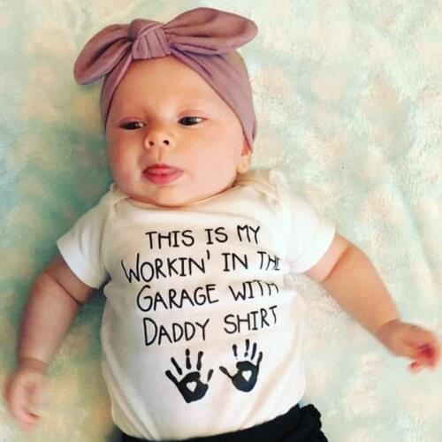 2020 Newborn Baby Boy Girl Romper This Is My Workin' In The Garage with Daddy Shirt Summer Short Sleeve Jumpsuit Clothes
