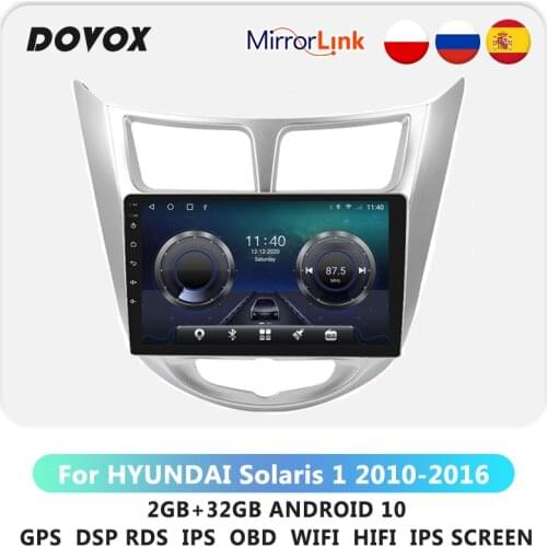 For Hyundai Solaris Accent Verna 2010 -2016 Android GPS Car Radio Multimedia Video Player 2din Navigation RDS DPS Autoradio 2Din