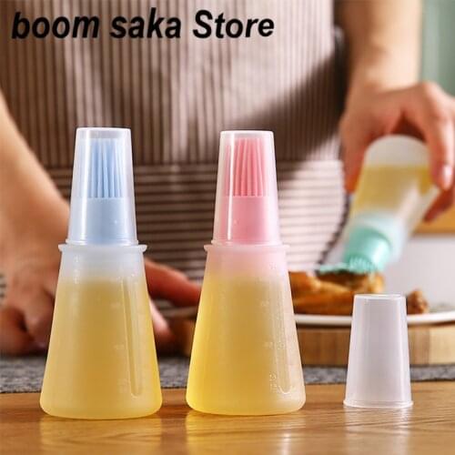 BBQ Tool Household Baking Oil Brush Pancake Brush Oil Tool High Temperature Resistant Silicone Bottle Brush Barbecue Oil Brush