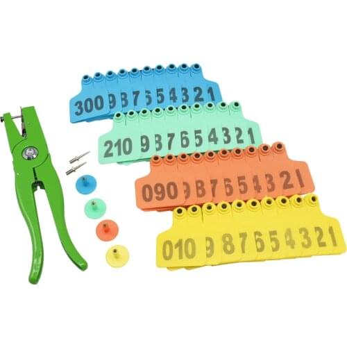 Farm Animal Cattle Ear No. 001-100 Digital Identification Card Label Signage Cow Ear Tag Copper Head Earrings Equipment 100 Pcs