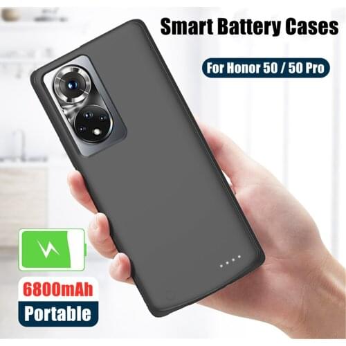 Slim Battery Charger Cases For Honor 50 Pro Battery Case 6800mAh Portable Powerbank Cover For Honor 50 5G Battery Charging Cover