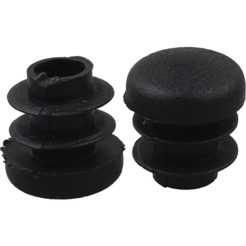 Black Plastic 14mm Diameter Blanking End Caps Round Tube Insert 10 Pcs