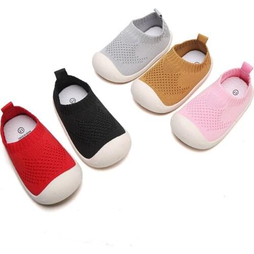 Children Shoes 2021 New Baby Toddler Shoes Soft Bottom Boys and Girls Christmas Knitted Indoor Shoes Casual Flats Breathable