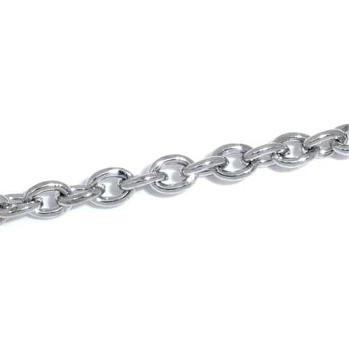 DoreenBeads 10M Silver Color Cable Chains Findings 3.5x2.5mm (B05734), yiwu