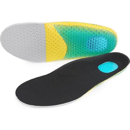 GEL Orthopedic Insoles for feet Sports Cushion Shock Absorption Arch Support Running man Womens Shoe insole for Feet Care