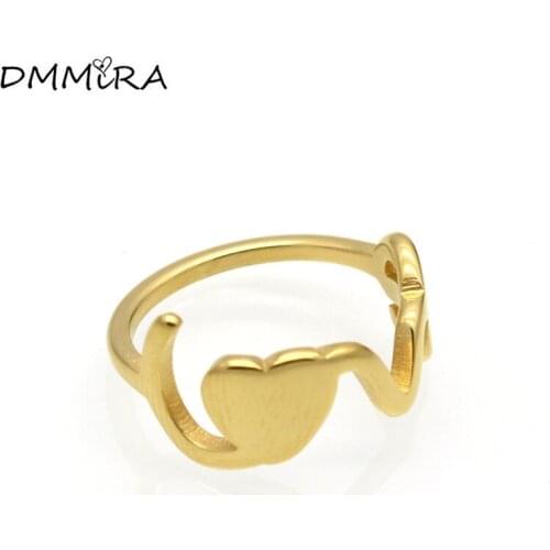 Hot Sale Fashion Women Lovers Hearts Rings Color Rose Gold Stainless Steel Hearts Finger Rings Jewelry