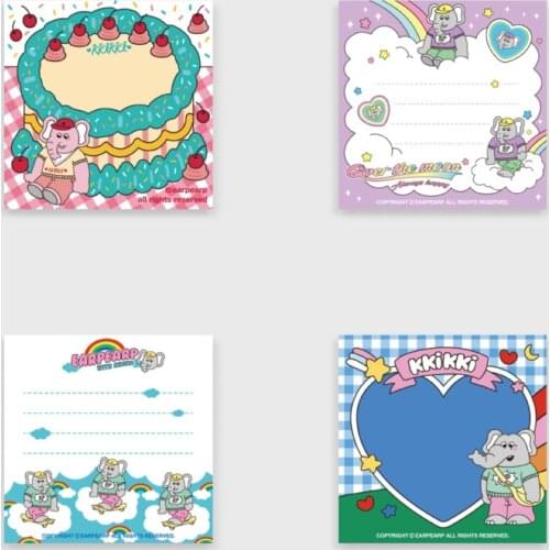 Ins Cartoon Elephant Cherry Cake Love Memo Pad 50 Sheets School Mini Notepad Girl Cute Learning Note Paper Kawaii Stationery