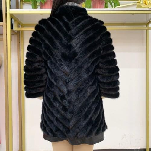 JIAMEILIDI Black Fur Coats