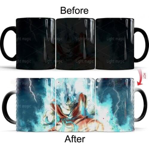 Anime Cartoon Blue Hair Kung Fu Coffee Mug 350mL Magic Ceramic Color Changing Mugs Cup Heat Sensitive Coffee Milk Mug