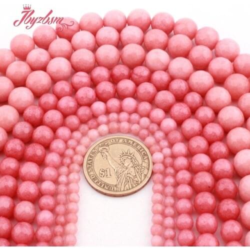 Round Faceted Pink Rhodochrosite Jades Beads Stone Beads for Women Men DIY Necklace Bracelet Earrings Rings Jewelry Making 15"