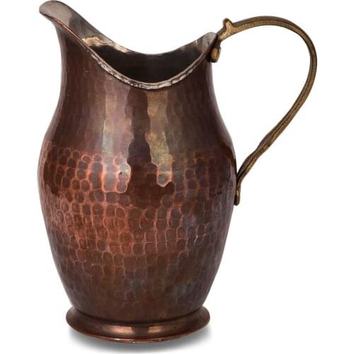 Handcrafted Copper Pitcher 100% Pure Copper Jug HammerTattoo Motif Decorative Vase Handmade Copper Decanter Traditional Carafer