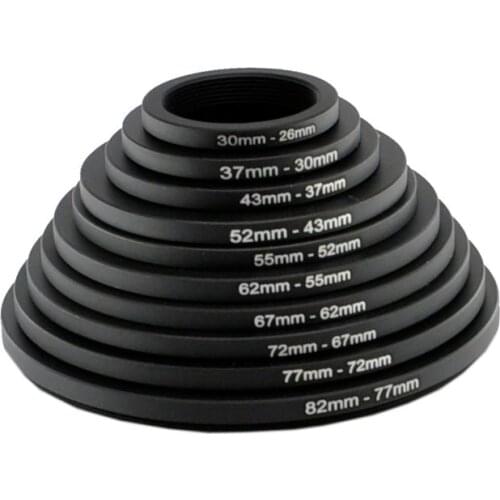 62-52 67-55 72-52 72-55 72-58 77-55 77-58 77-62 82-58mm Aluminum ring Metal Step down Rings Lens Adapter Filter Set