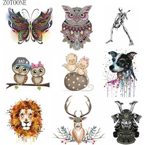 ZOTOONE Cute cartoon lion bird patch heat transfer iron patch A grade washable clothes stickers easy to print home electric iron