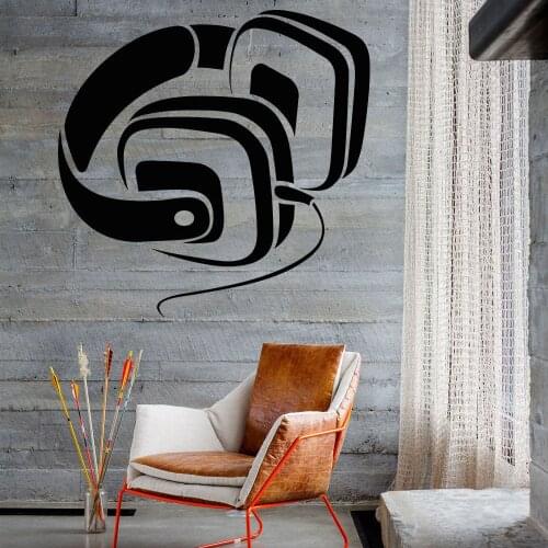 Wall Decals Headset Art Wall Decal Vinyl Decorative Bedroom Decor Wall Stickers For Kids Room Boys Girls Pattern Removble B143