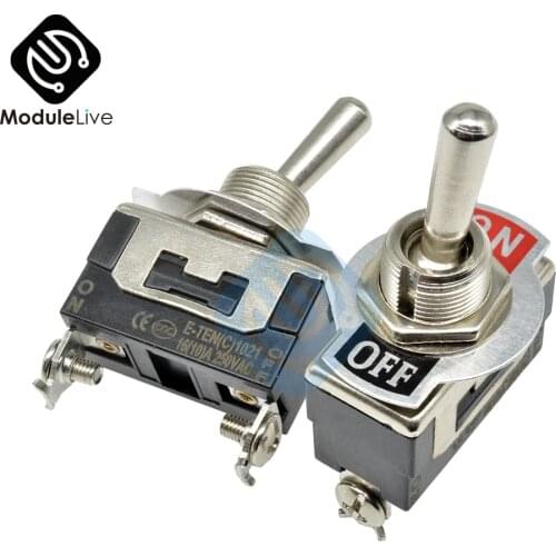 E-TEN(C)1021 12mm Toggle Switch S Double Throw SPDT ON-OFF 250/16A 1/4 Inch Mounting 29*14.7MM 2Positions 2Pins