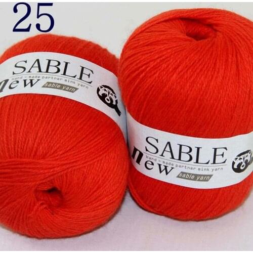 Sale 2*50gr Super Soft Pure Sable Cashmere Wrap Shawls Hand Knit Wool Crochet Yarn 243-25 Coral