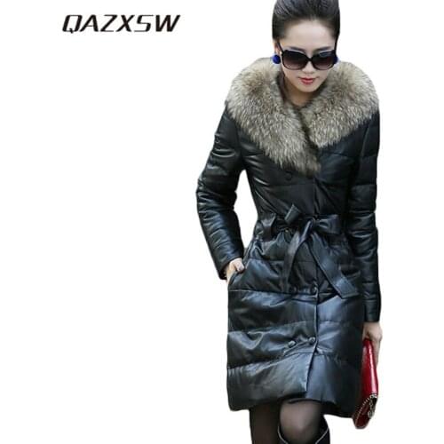 QAZXSW Womens Winter Leather Jackets