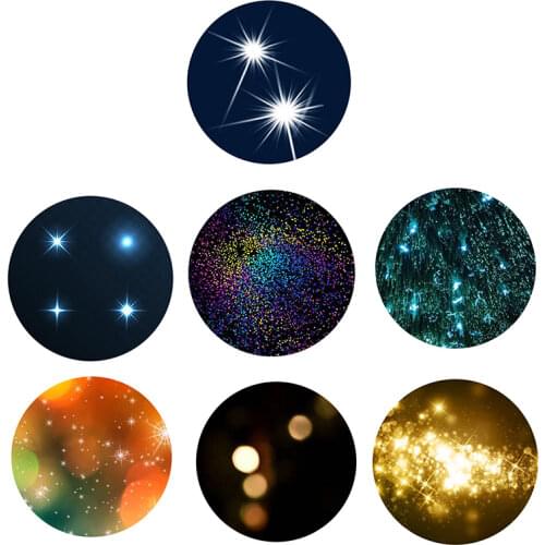Mix Style Colorful Bling Star 10mm 12mm 14mm 18mm 20mm 25mm 30mm Photo round glass cabochon demo flatback Jewelry DIY Making