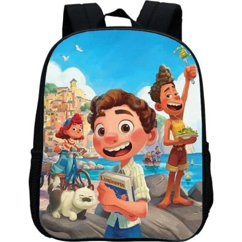 Disney Luca Kids Backpacks Cartoon Printing School Bags for Boys Large-capacity Student Backpack Girls Gifts Mochila Infantil