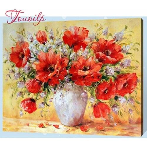 Touoilp beaded embroidery diamond square&round poppy flower art diamond painting cross stitch diamond mosaic wall picture